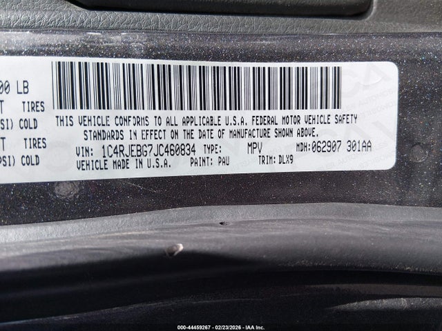 1C4RJEBG7JC460834 Jeep Grand Cherokee Limited 4x2