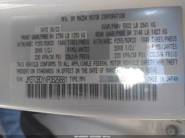 2023 MAZDA CX-9 JM3TCBDYXP0629881 Photo 8