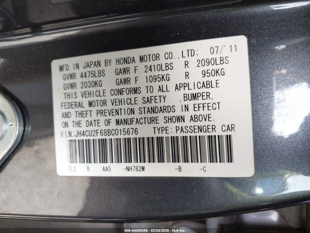 Aukcja sprzedaży 2011 Acura Tsx 2.4, vin: JH4CU2F68BC015676, numer aukcji: 44459386