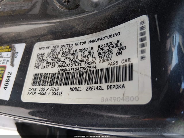 2010 TOYOTA COROLLA 1NXBU4EE0AZ297544 Photo 8