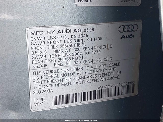 2009 AUDI Q7 WA1AY74L39D001993 Photo 8