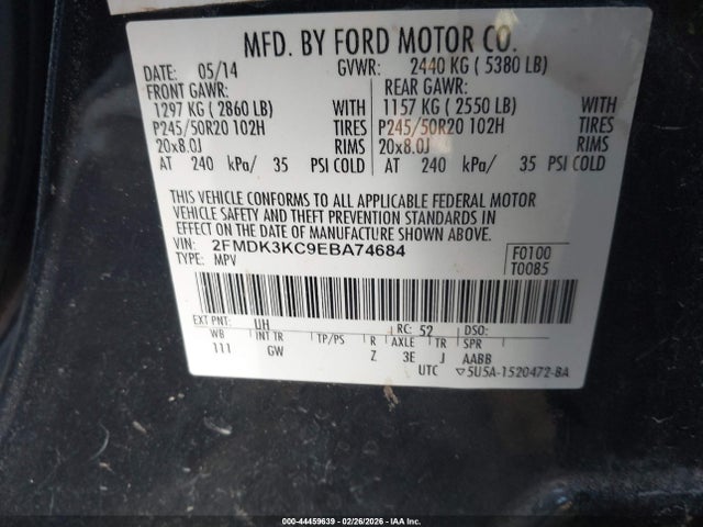 2014 FORD EDGE 2FMDK3KC9EBA74684 Photo 8