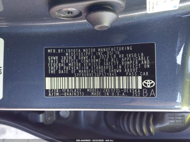 Toyota Corolla S Premium 2016 5YFBURHE3GP521845 Image 9