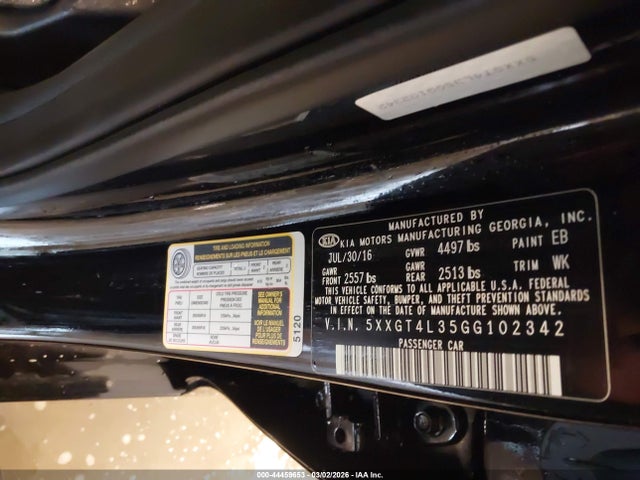 Aukcja sprzedaży 2016 Kia Optima Lx, vin: 5XXGT4L35GG102342, numer aukcji: 44459653