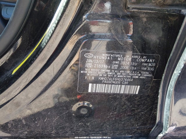 2017 HYUNDAI ELANTRA KMHD74LF6HU376464 Photo 8