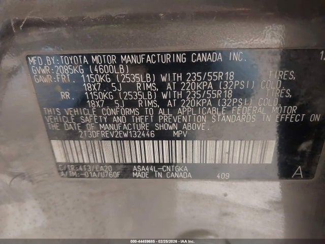 2014 TOYOTA RAV4 2T3DFREV2EW132446 Photo 8