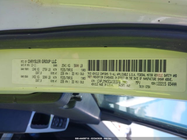 2012 Jeep Liberty Sport მანქანა იყიდება აუქციონზე, vin: 1C4PJMAK5CW131378, აუქციონის ნომერი: 44459710