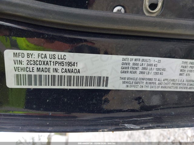 2C3CDXAT1PH519541 Dodge Charger Police Rwd