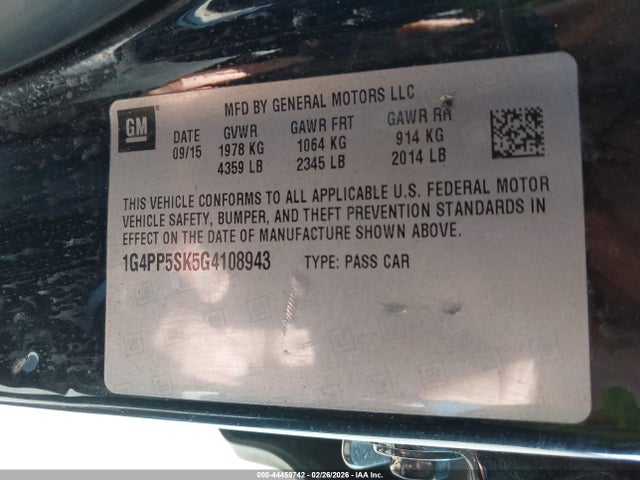 1G4PP5SK5G4108943 Buick Verano