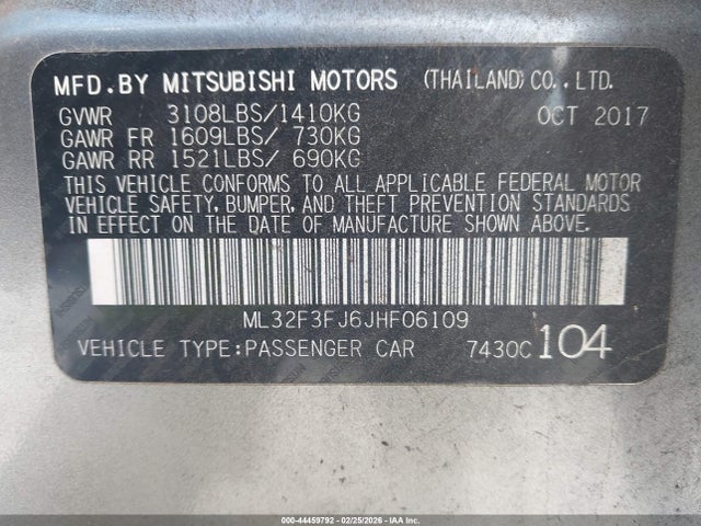 2018 MITSUBISHI MIRAGE G4 ML32F3FJ6JHF06109 Photo 8
