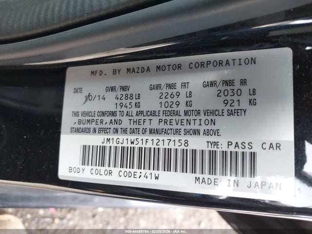 2015 MAZDA MAZDA6 JM1GJ1W51F1217158 Photo 8