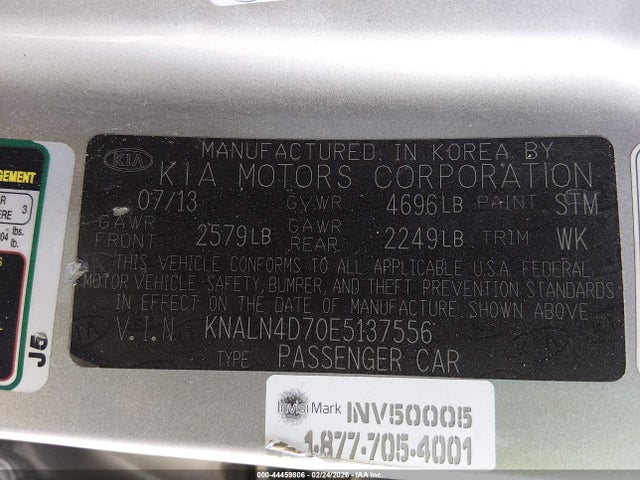 KNALN4D70E5137556 KIA Cadenza Premium