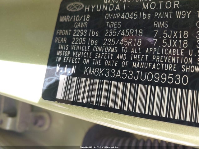 KM8K33A53JU099530 Hyundai Kona Limited