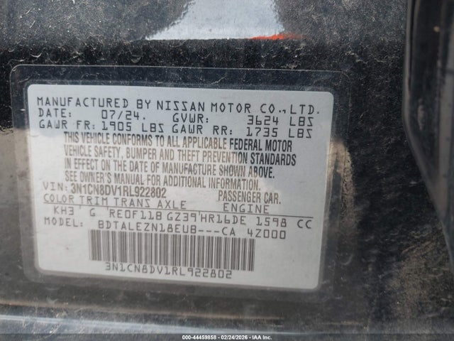 Nissan Versa 1.6 S 2024 3N1CN8DV1RL922802 Image 9