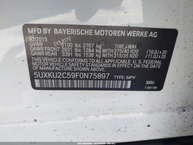 2015 BMW X6 5UXKU2C59F0N75897 Photo 8