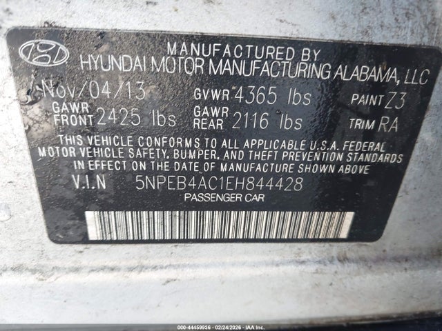 Hyundai SONATA GLS 2014 5NPEB4AC1EH844428 Image 9
