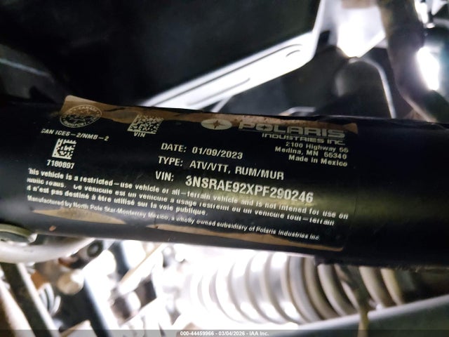 2023 POLARIS RZR 3NSRAE92XPF290246 Photo 9