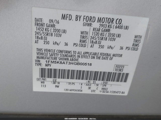 2017 FORD UTILITY POLICE INTERCEPTOR 1FM5K8AT3HGB00518 Photo 8