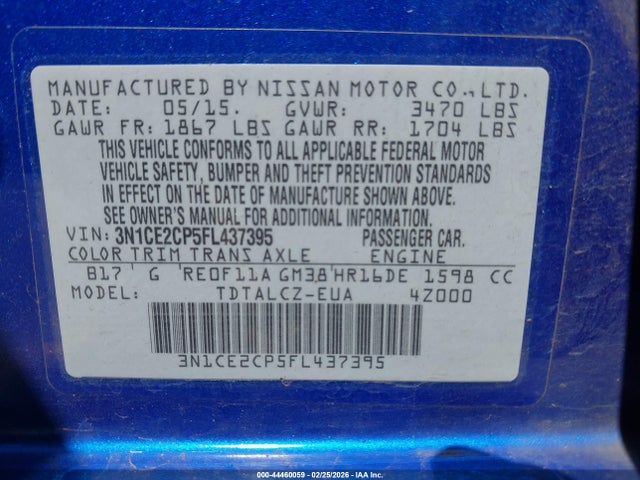 Nissan Versa Note S Plus 2015 3N1CE2CP5FL437395 Image 9