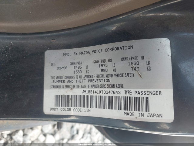 Продаж на аукціоні авто 1996 Mazda Protege Dx/lx/es, vin: JM1BB141XT0347643, номер лоту: 44460084