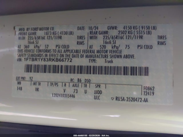 1FTBR1Y83RKB66772 Ford Transit-250