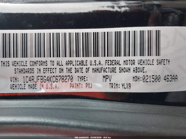 2019 JEEP GRAND CHEROKEE 1C4RJFBG4KC678270 Photo 8