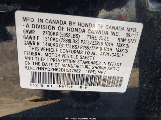 Aukcja sprzedaży 2011 Acura Mdx Technology Package, vin: 2HNYD2H62BH547582, numer aukcji: 44460241
