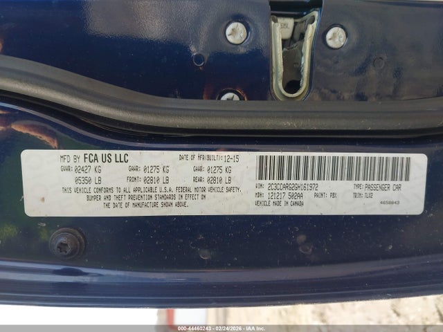 Продаж на аукціоні авто 2016 Chrysler 300 Limited, vin: 2C3CCARG2GH161972, номер лоту: 44460243