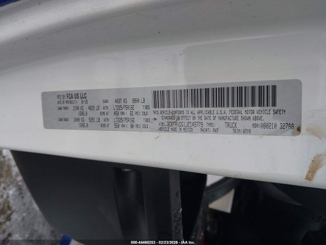Продаж на аукціоні авто 2018 Ram Promaster 2500, vin: 3C6TRVDG1JE145779, номер лоту: 44460253