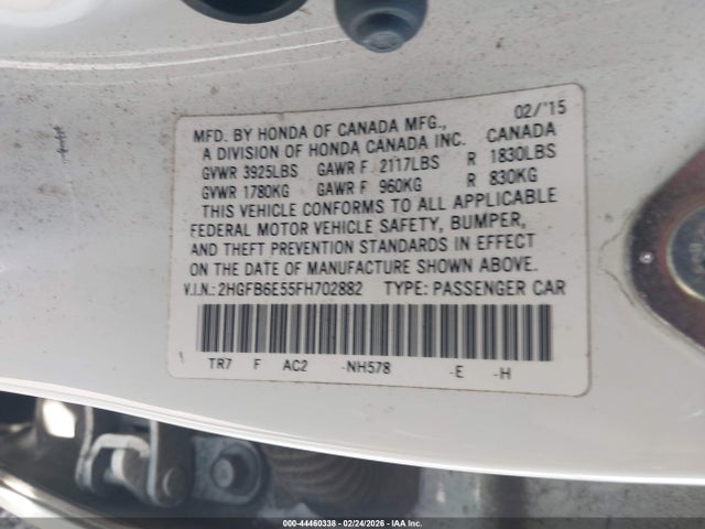 Honda CIVIC SI 2015 2HGFB6E55FH702882 Image 9