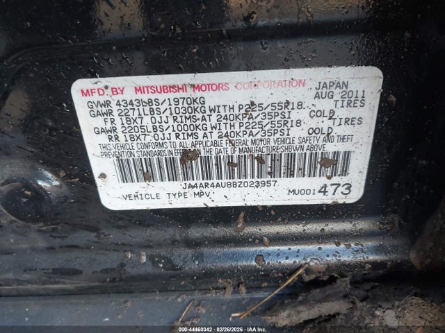 2011 MITSUBISHI OUTLANDER SPORT JA4AR4AU8BZ023957 Photo 8
