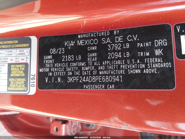Продаж на аукціоні авто 2023 Kia Forte Lxs, vin: 3KPF24AD8PE680941, номер лоту: 44460367