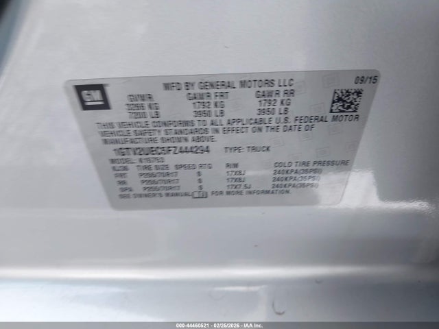 1GTV2UEC5FZ444294 GMC Sierra 1500 Sle