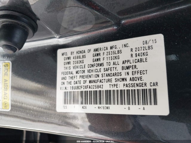 Продаж на аукціоні авто 2015 Acura Tlx V6, vin: 19UUB2F3XFA025842, номер лоту: 44460600