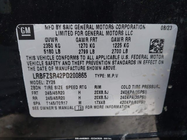 Aukcja sprzedaży 2023 Buick Envision Avenir Awd, vin: LRBFZSR42PD200865, numer aukcji: 44460603
