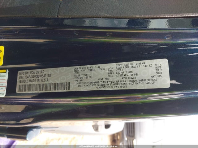 Продажа на аукционе авто 2025 Jeep Wrangler 4-door Summit 4x4, vin: 1C4PJXDN3SW540128, номер лота: 44460607