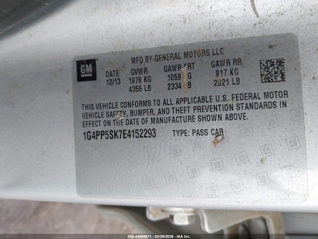44460671 :رقم المزاد ، 1G4PP5SK7E4152293 vin ، 2014 Buick Verano مزاد بيع