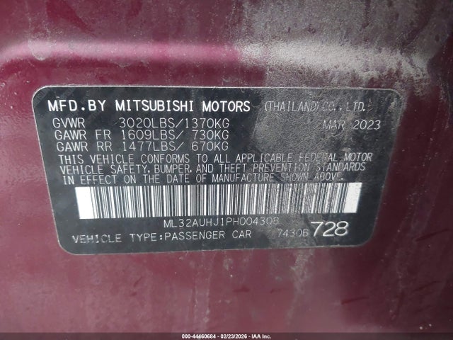 2023 MITSUBISHI MIRAGE ML32AUHJ1PH004308 Photo 8