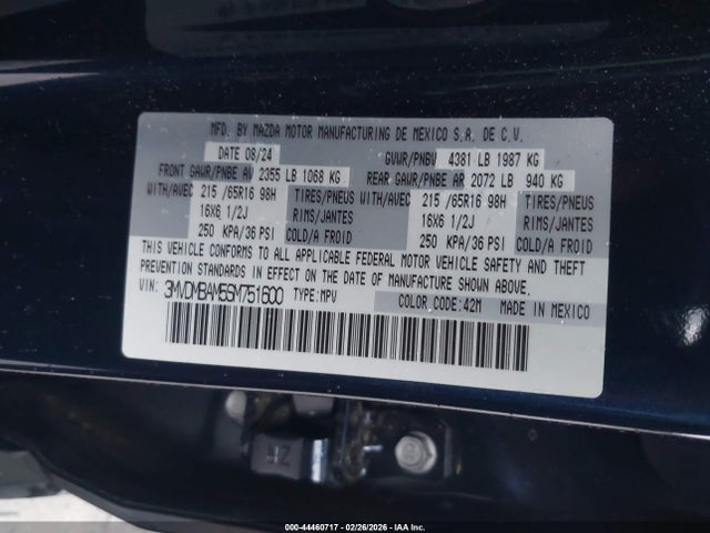 Aukcja sprzedaży 2025 Mazda Cx-30 2.5 S, vin: 3MVDMBAM5SM751600, numer aukcji: 44460717