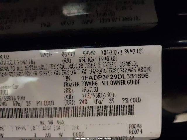 2013 FORD FOCUS 1FADP3F29DL381896 Photo 8