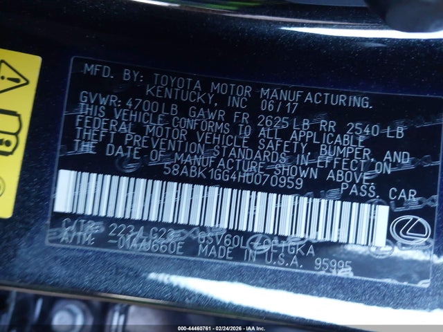 2017 LEXUS ES 350 58ABK1GG4HU070959 Photo 8