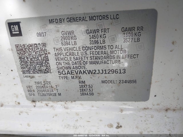 Продаж на аукціоні авто 2018 Buick Enclave Essence, vin: 5GAEVAKW2JJ129613, номер лоту: 44460769