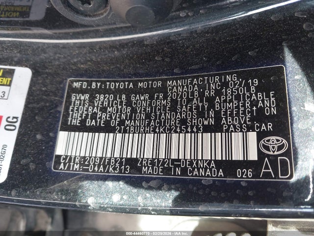 Toyota COROLLA LE 2019 2T1BURHE4KC245443 Image 9