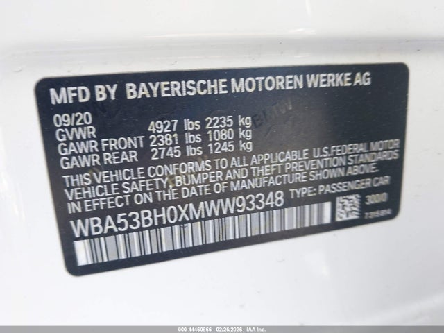 2021 BMW 530I WBA53BH0XMWW93348 Photo 8