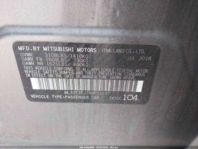 2017 MITSUBISHI MIRAGE G4 ML32F3FJ7HHF11197 Photo 8
