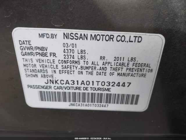 Продажа на аукционе авто 2001 Infiniti I30 Luxury, vin: JNKCA31A01T032447, номер лота: 44460915