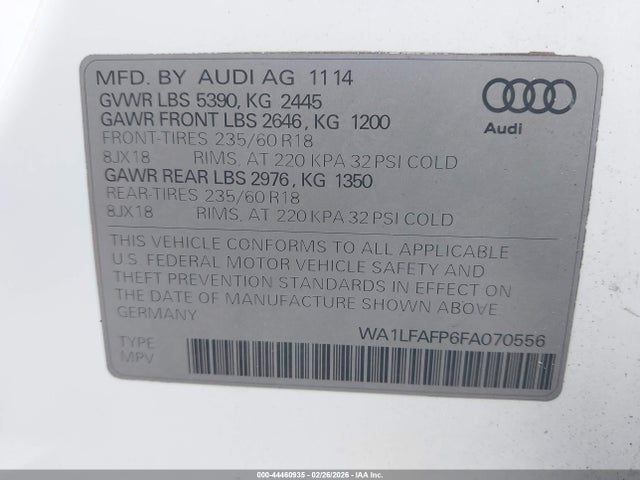 2015 AUDI Q5 WA1LFAFP6FA070556 Photo 8