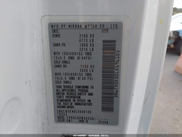 3N6CM0KN0LK696105 Nissan Nv200 Cargo Sv Xtronic Cvt