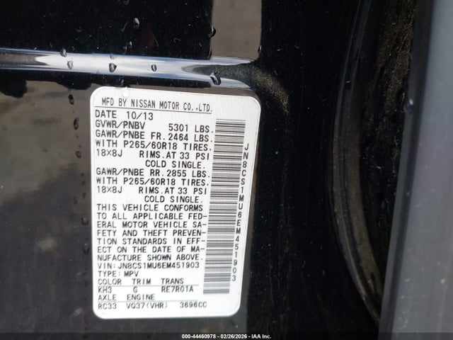 Aukcja sprzedaży 2014 Infiniti Qx70, vin: JN8CS1MU6EM451903, numer aukcji: 44460978