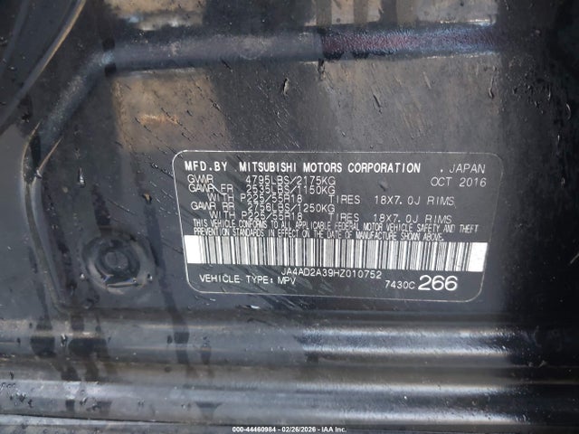 2017 MITSUBISHI OUTLANDER JA4AD2A39HZ010752 Photo 8